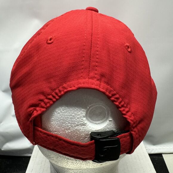 Red Titleist Hat JW Powerline Adjustable Strapback Golf Cap Wind Oil Electric - Picture 4 of 7